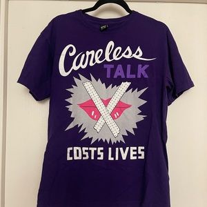 10 DEEP Purple Careless Talk Graphic T-shirt Size M